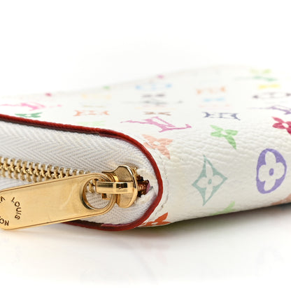 Louis Vuitton Monogram Multicolor Zippy Coin Purse Wallet White Litchi 9 of 11