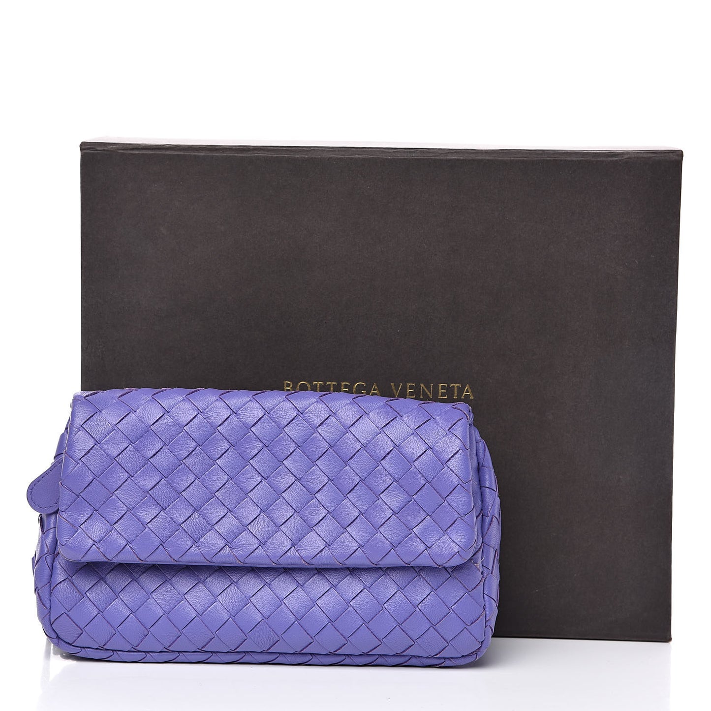 Nappa Intrecciato Mini Chain Messenger Lavender