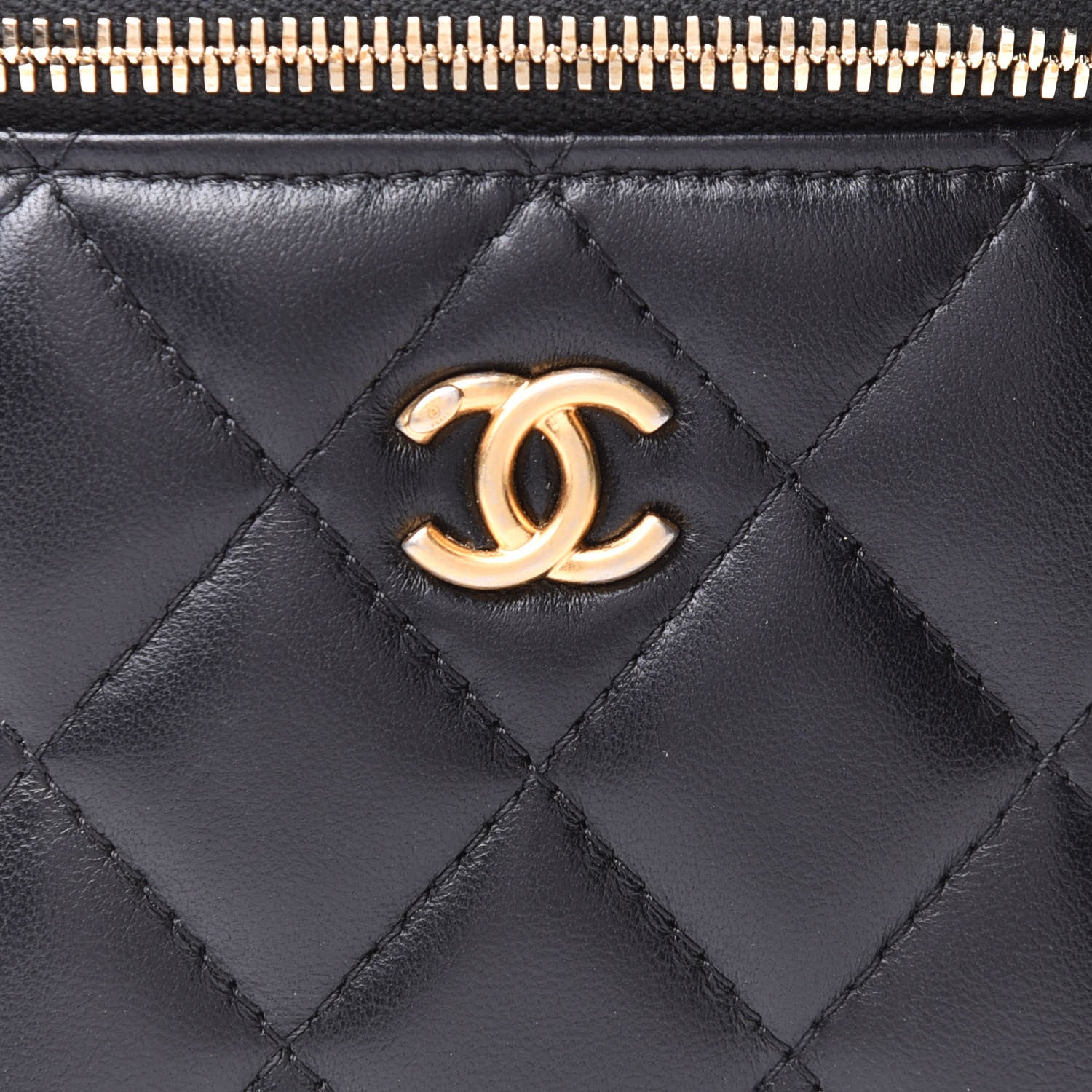 Chanel Lambskin Quilted Mini Pearl Crush Vanity Case With Chain Black 12 of 17