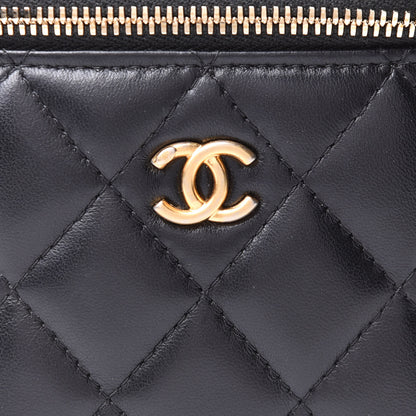 Chanel Lambskin Quilted Mini Pearl Crush Vanity Case With Chain Black 12 of 17