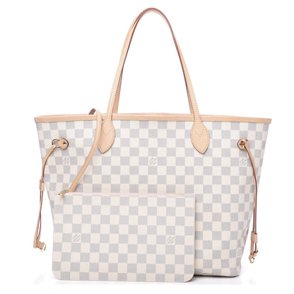 Louis Vuitton Damier Azur Neo Neverfull MM Rose Ballerine 1 of 10