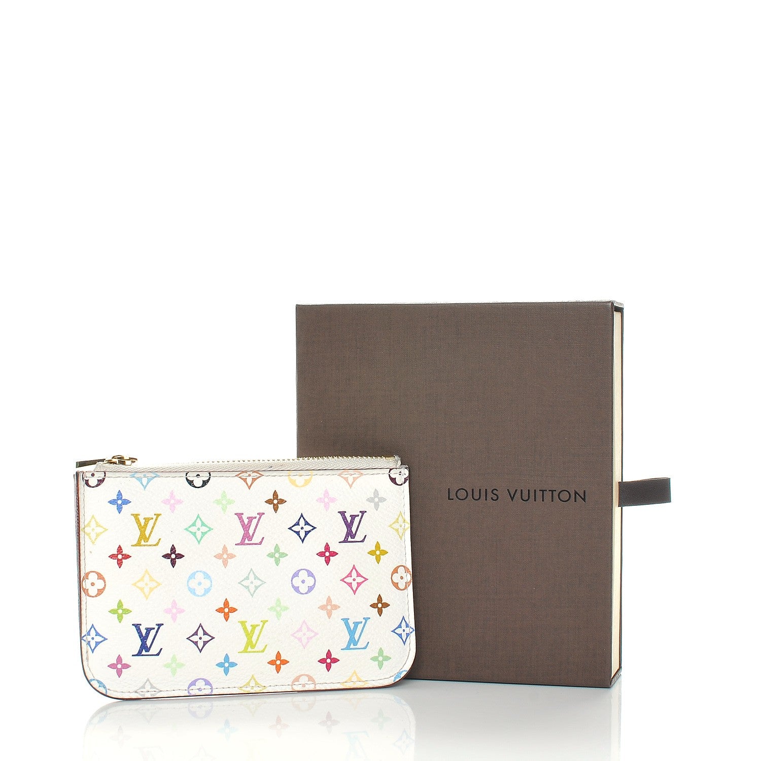 Louis Vuitton Monogram Multicolor Key Pouch White Litchi 8 of 8