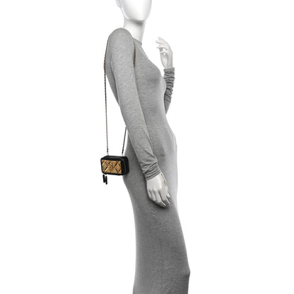 Chanel Lambskin Quilted Mini Golden Plate Clutch With Chain Black 2 of 10