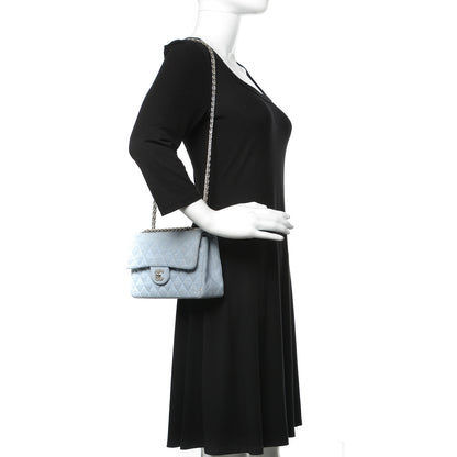 Chanel Jersey Quilted Small Double Flap Blue 2 of 12