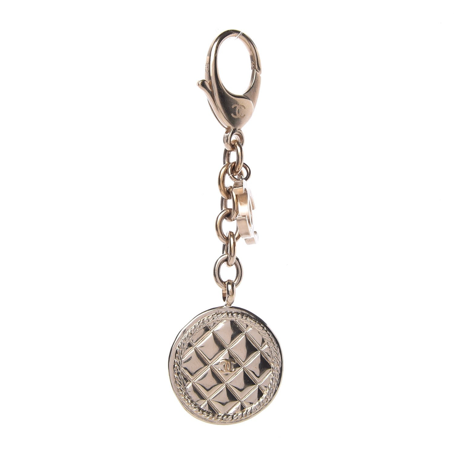 Chanel Quilted CC Key Chain Gold 1 of 5