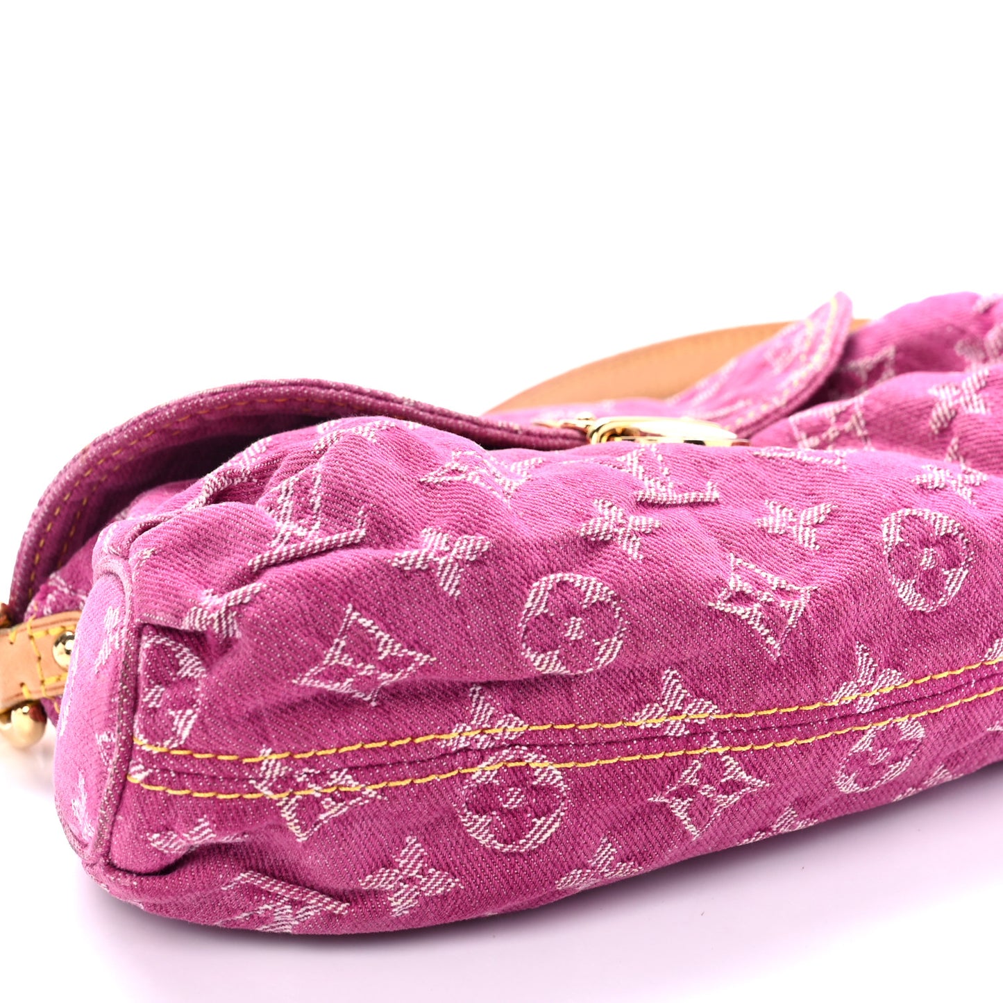 Monogram Denim Mini Pleaty Fuchsia