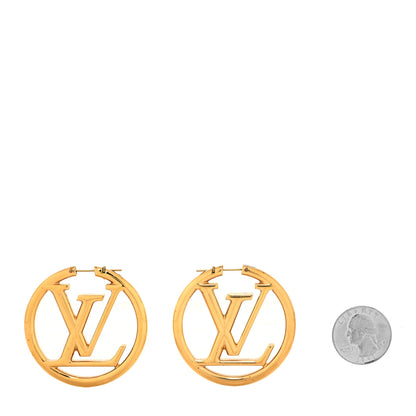 Louis Vuitton Metal Louise Hoop Earrings Gold 2 of 4