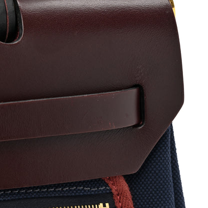 Hermes Toile Militaire Vache Hunter Herbag Zip Retourne 31 PM Rouge Sellier Bleu Marine 17 of 17