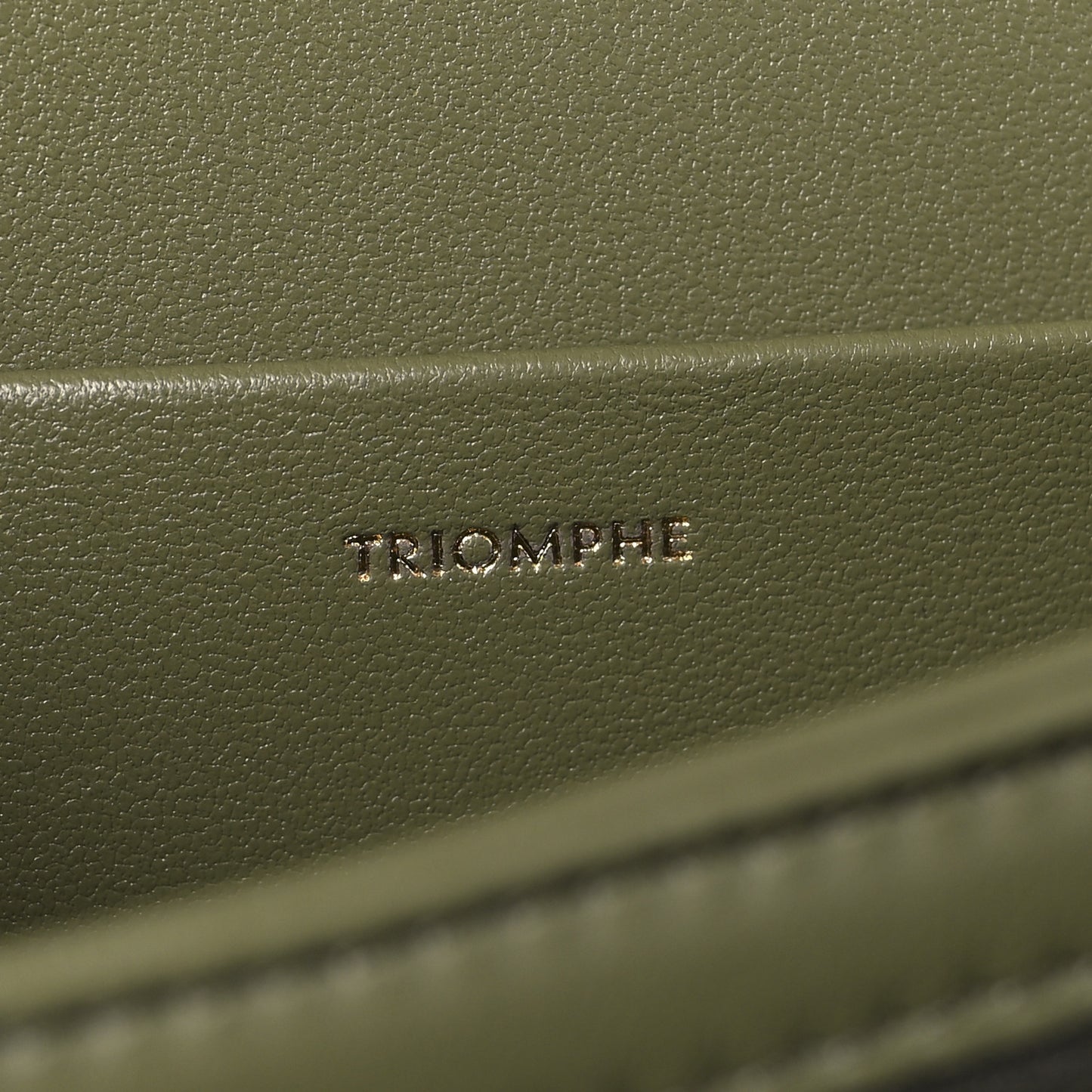 Shiny Calfskin Medium Triomphe Soft Khaki
