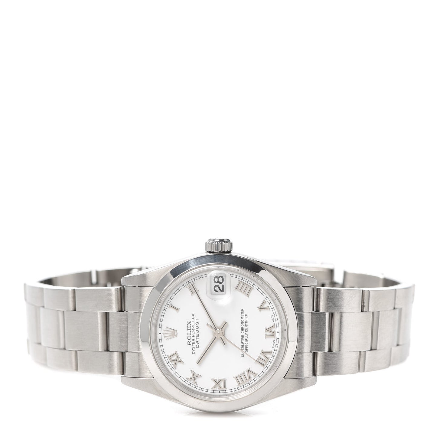 Stainless Steel 31mm Oyster Perpetual Datejust Watch White Roman 78240