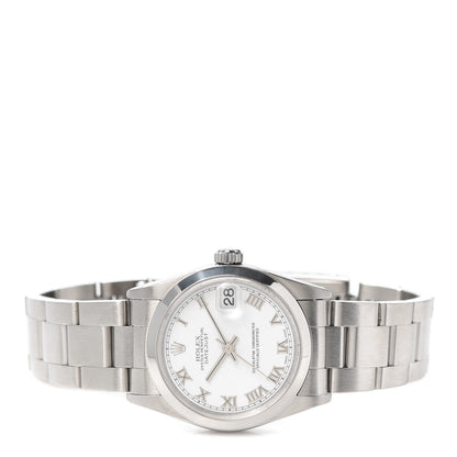Rolex Stainless Steel 31mm Oyster Perpetual Datejust Watch White Roman 78240 2 of 6