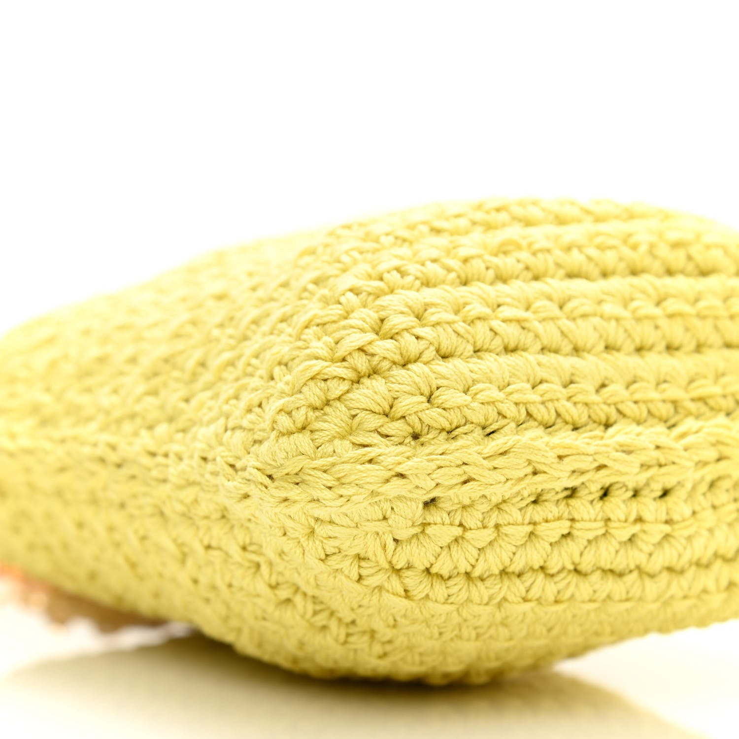 Fendi Fabric Crochet Baguette Phone Bag Giallo 9 of 10