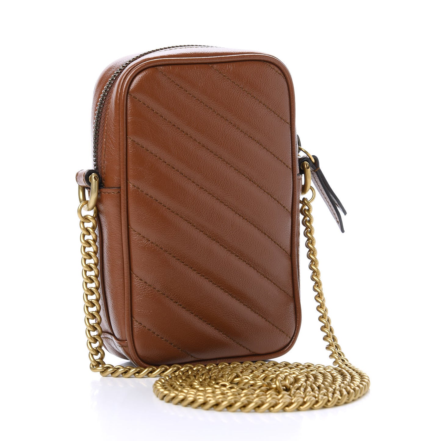 Azalea Calfskin Matelasse Diagonal Mini GG Marmont Crossbody Bag Cuir