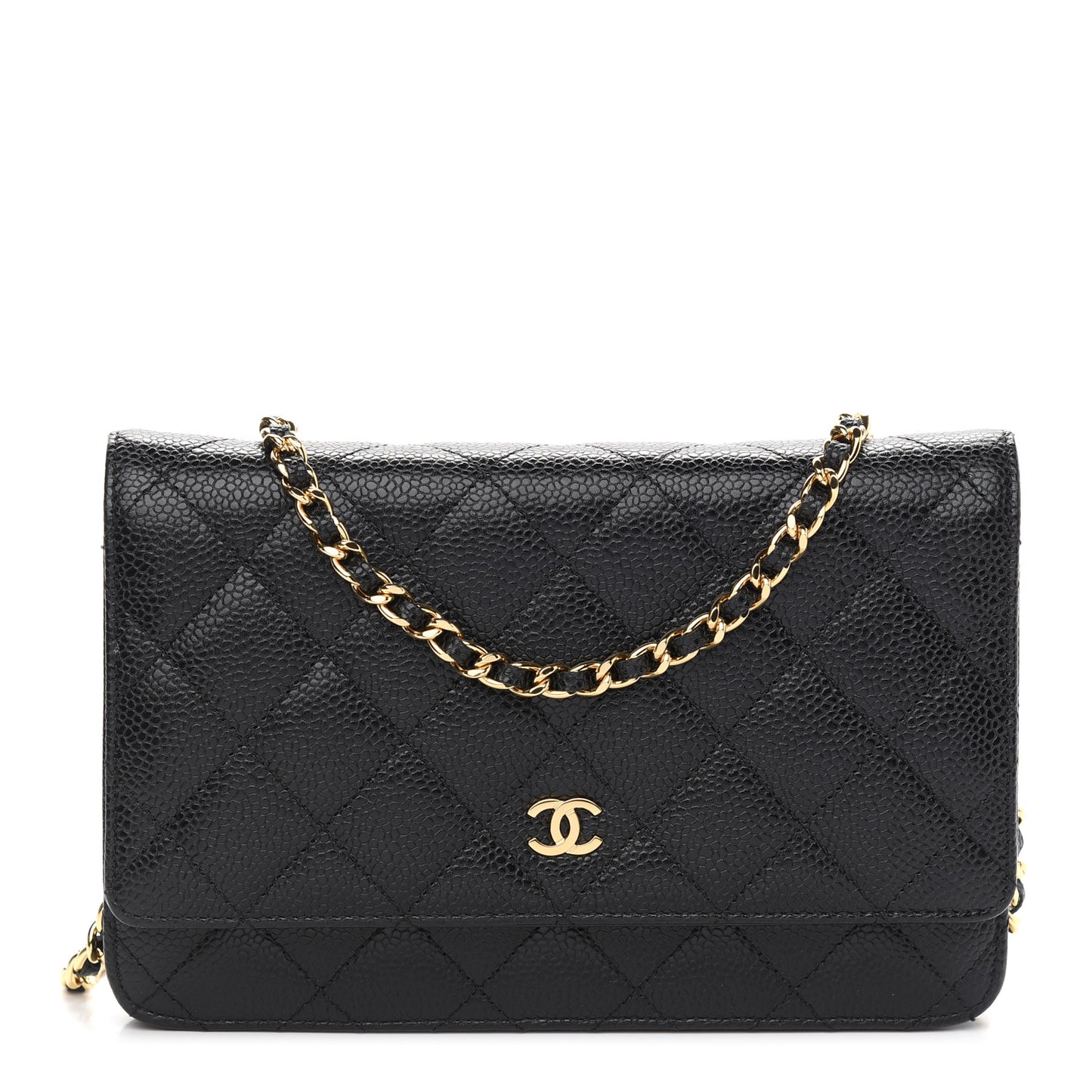 Caviar Quilted Wallet On Chain WOC Black