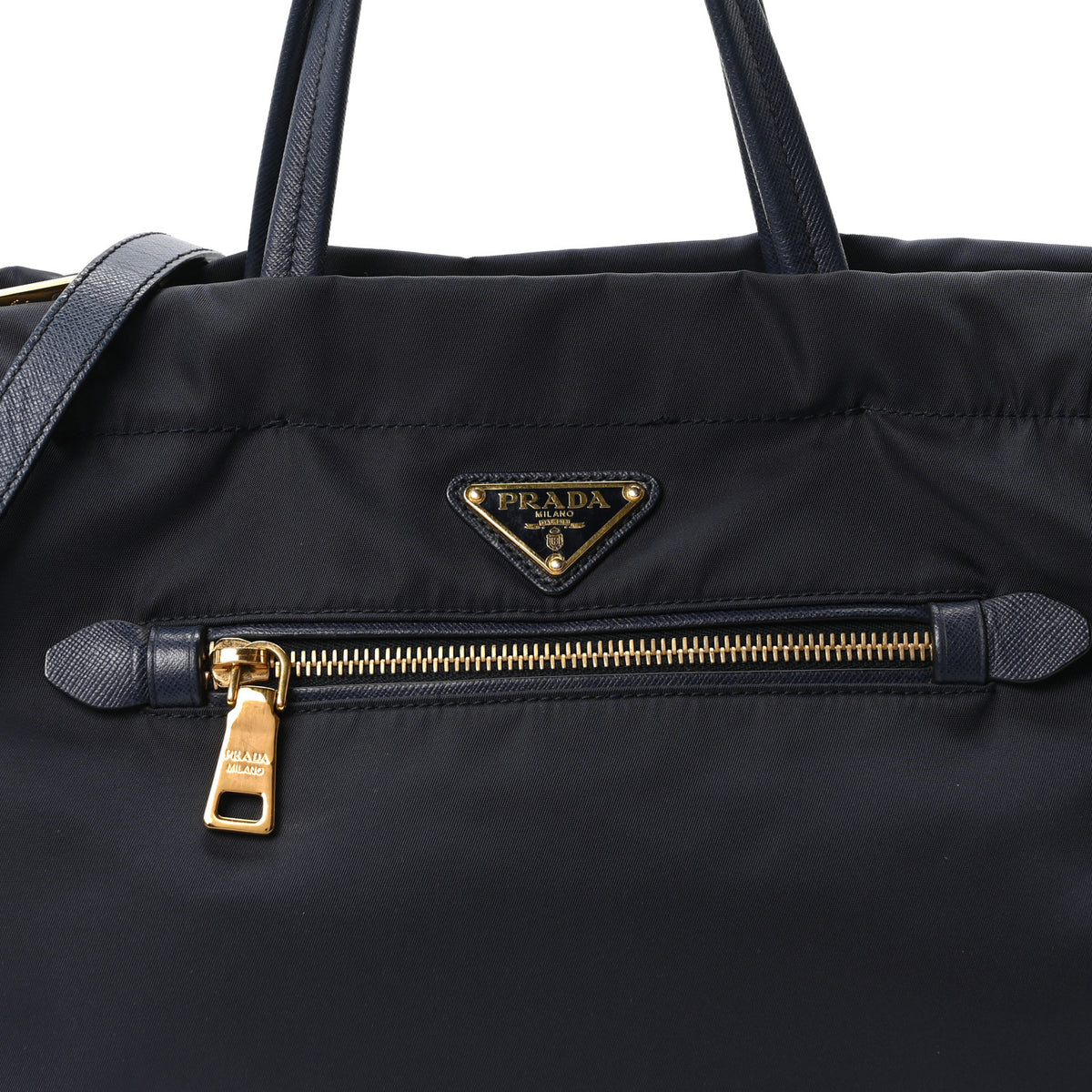 Prada Tessuto Nylon Saffiano Vela Tote Bleu 8 of 10