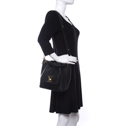 Louis Vuitton Calfskin Lockme Bucket MM Black 2 of 11