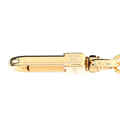 Louis Vuitton Brass Enamel Fleur De Monogram Bag Charm Chain Gold 4 of 4