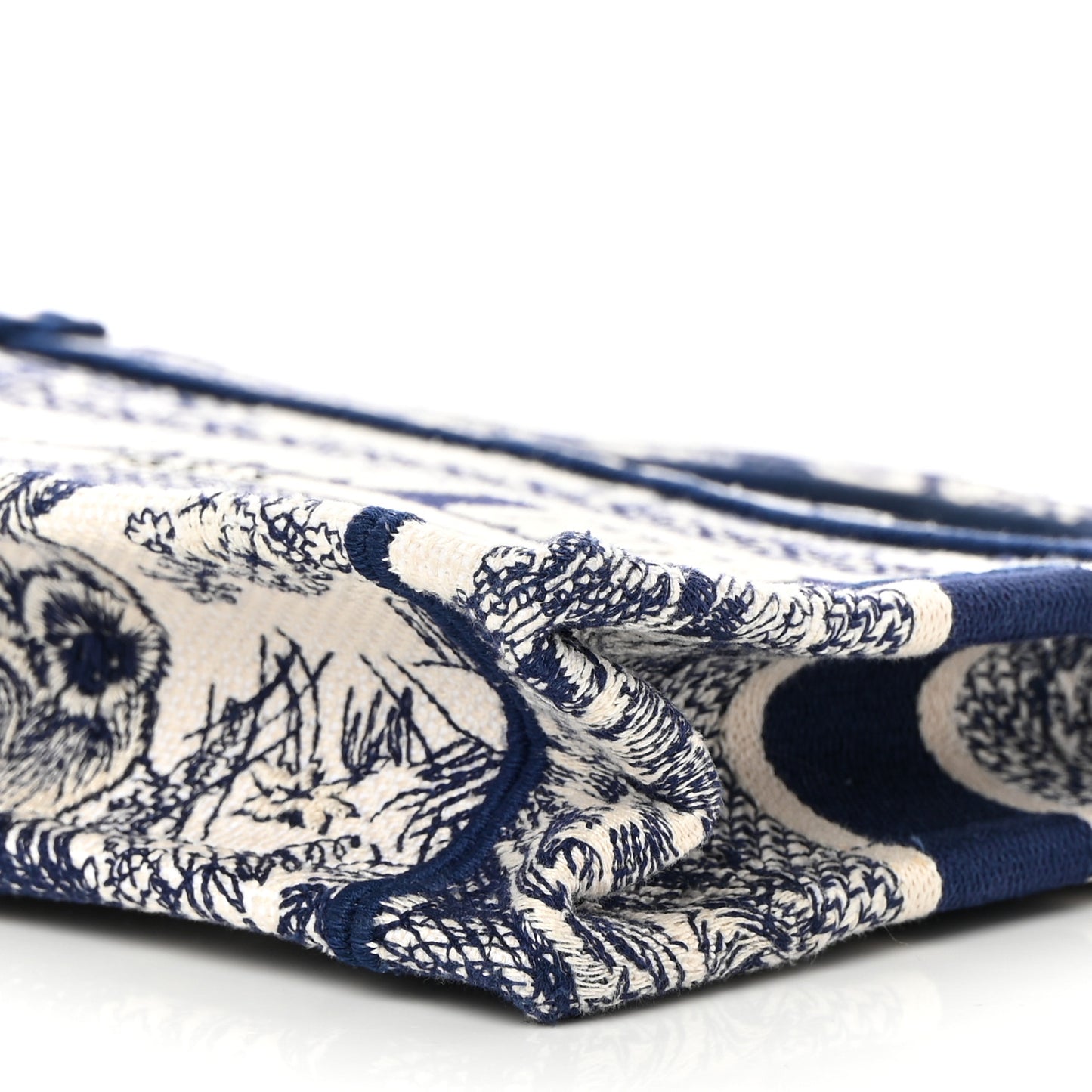 Canvas Embroidered Mini Toile De Jouy Book Tote Blue
