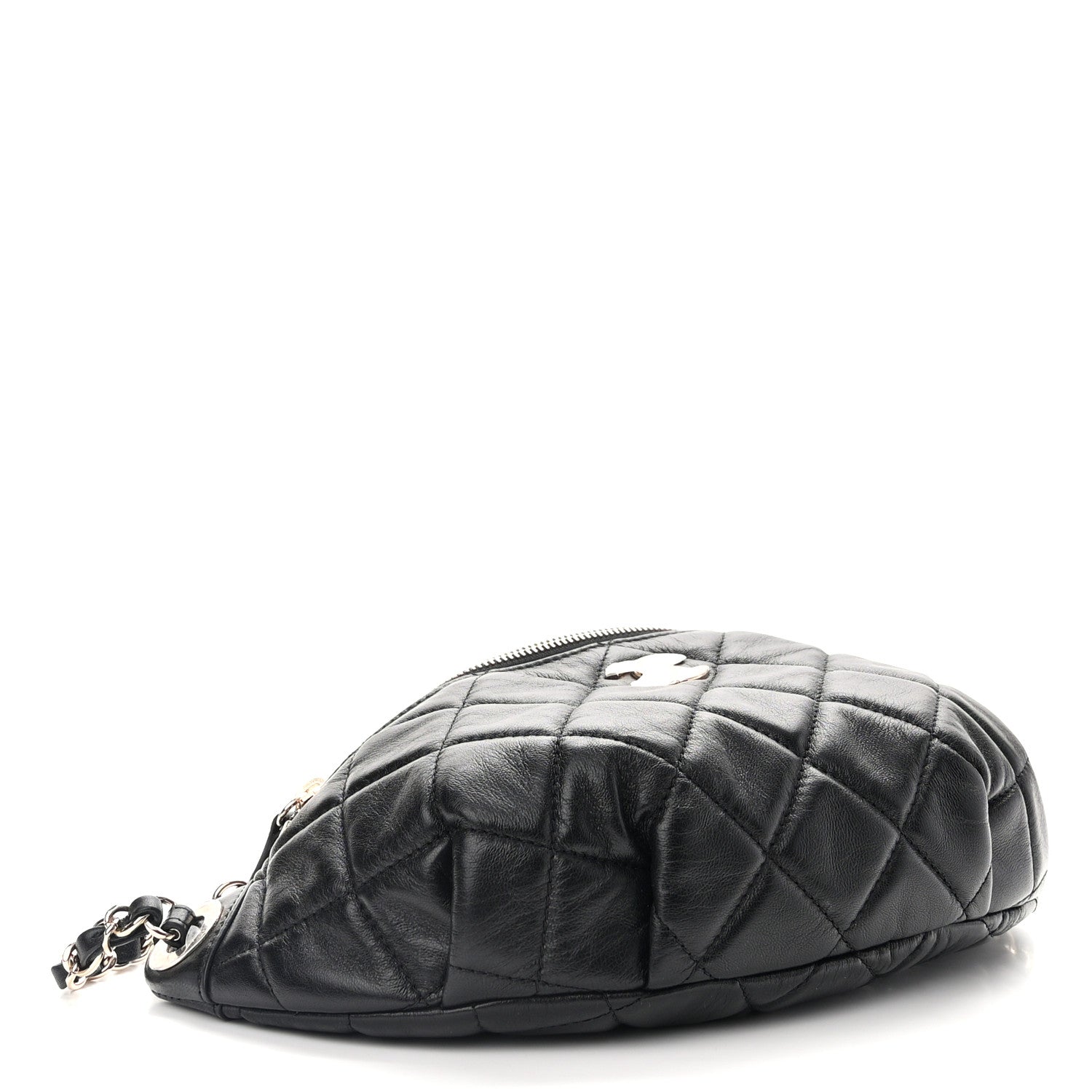 Chanel Lambskin Quilted Waist Bag Fanny Pack Black 4 of 13