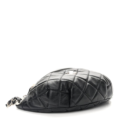 Chanel Lambskin Quilted Waist Bag Fanny Pack Black 4 of 13
