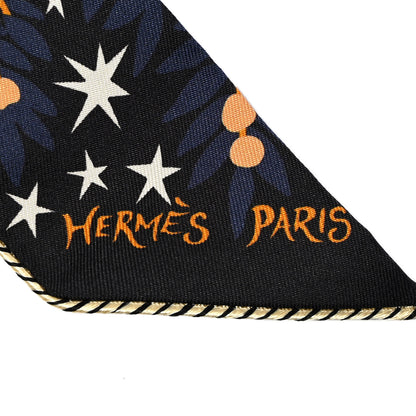 Hermes Silk Sous Le Charme D Orphee Twilly Black Orange Creme 3 of 4