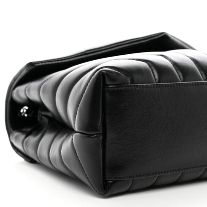 Saint Laurent Calfskin Y Quilted Monogram Monochrome Small Loulou Chain Satchel Black 10 of 11