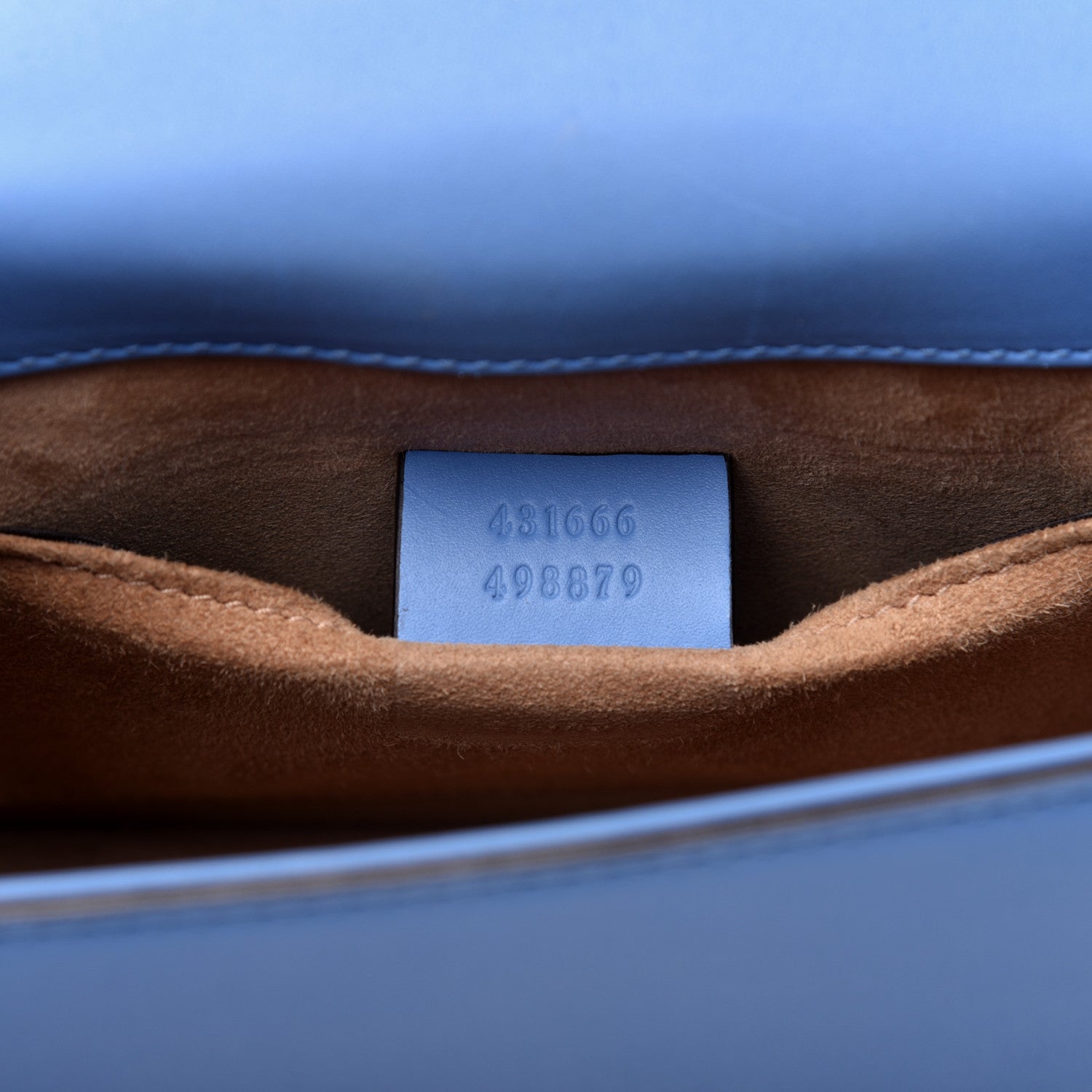 Gucci Calfskin Mini Sylvie Chain Shoulder Bag Clear Sky Blue 9 of 10