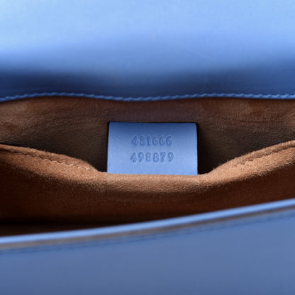 Gucci Calfskin Mini Sylvie Chain Shoulder Bag Clear Sky Blue 9 of 10