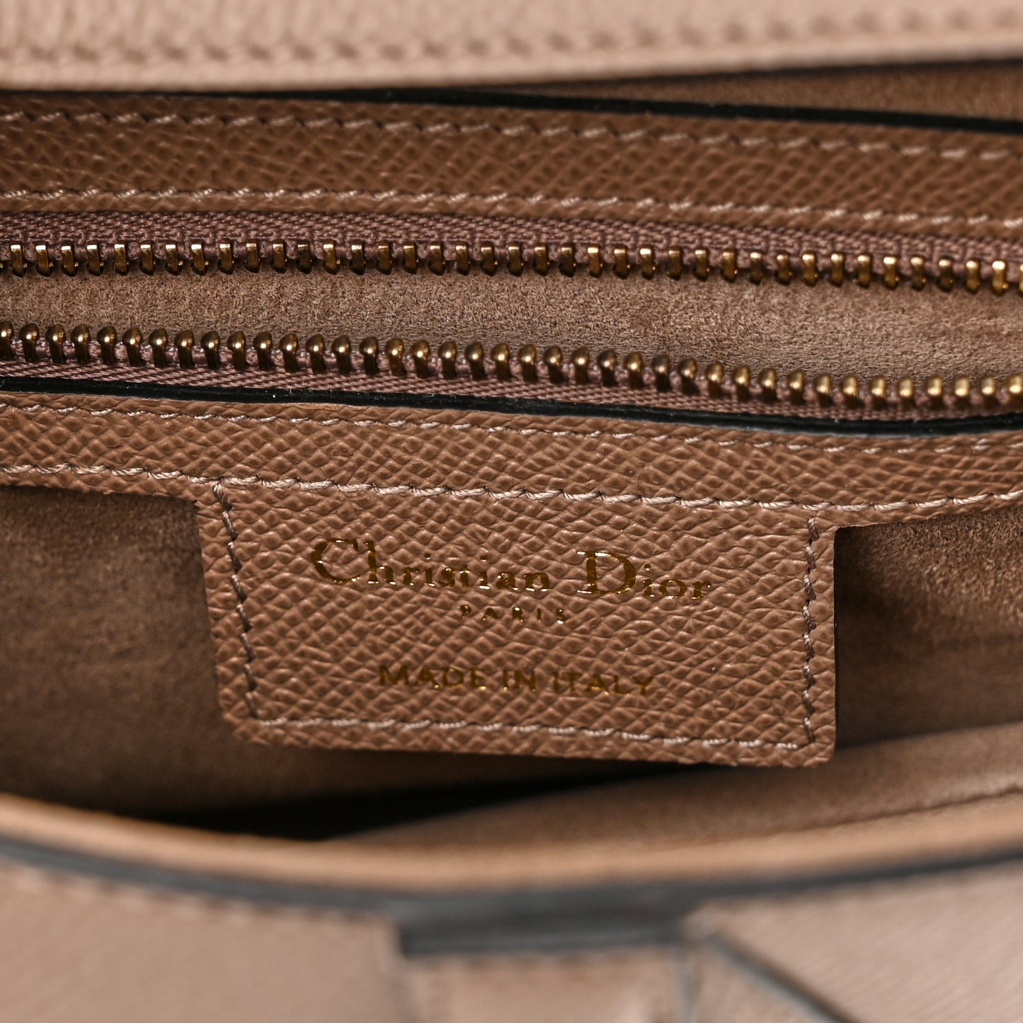 Grained Calfskin Saddle Bag Warm Taupe