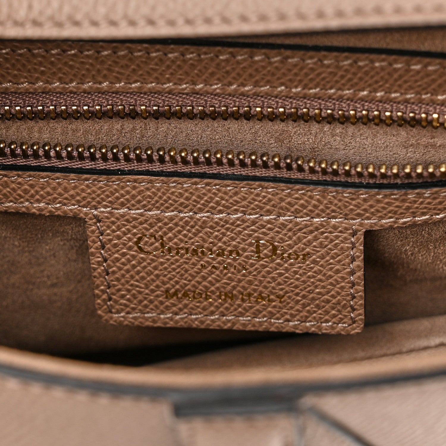 Christian Dior Grained Calfskin Saddle Bag Warm Taupe 6 of 11