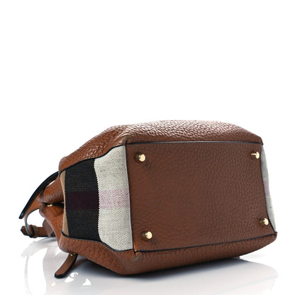Burberry Grainy Calfskin House Check Small Maidstone Saddle Brown 4 of 12