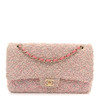 Chanel Tweed Medium Double Flap Pink 2 of 23
