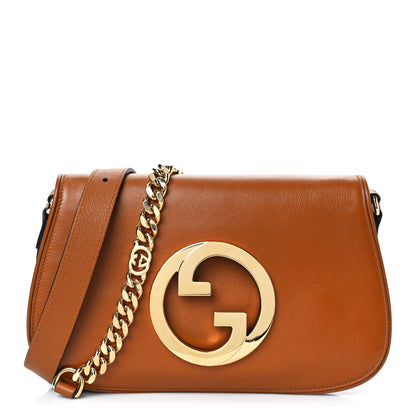 Gucci Roxy Calfskin Blondie Chain Shoulder Flap Bag Blondie Cognac 1 of 7