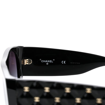 Chanel Acetate Quilted CC Pilot Sunglasses 71465 Black 6 of 7
