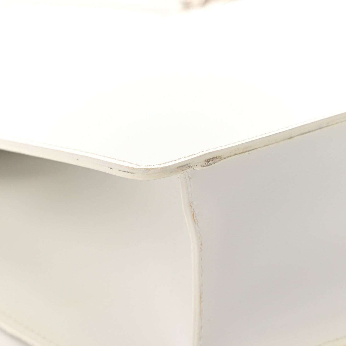 Calfskin Four Ring Frame Tote White