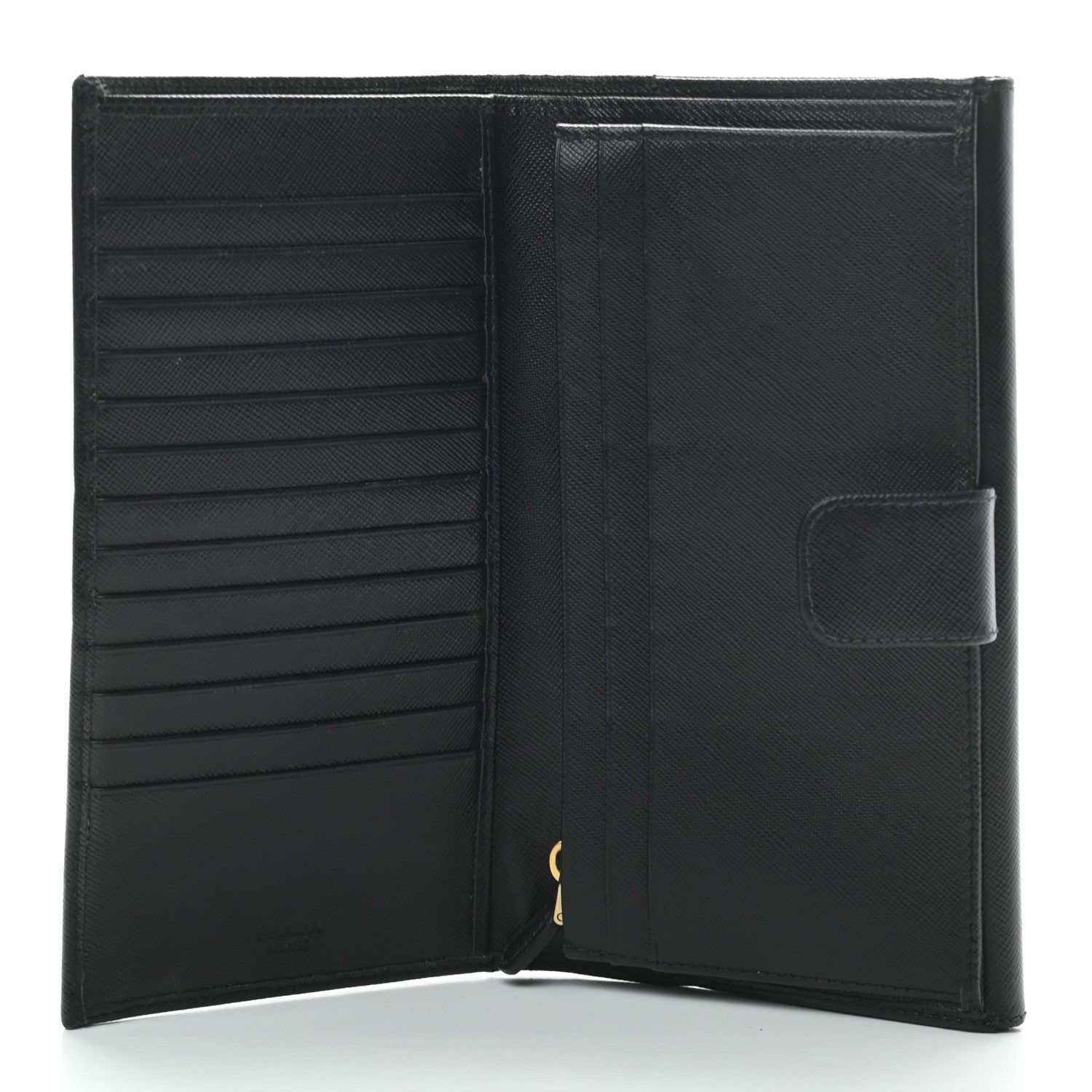 Prada Saffiano Metal Continental Flap Wallet Nero Black 5 of 7
