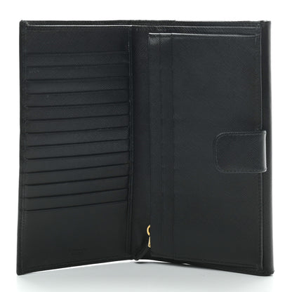 Prada Saffiano Metal Continental Flap Wallet Nero Black 5 of 7