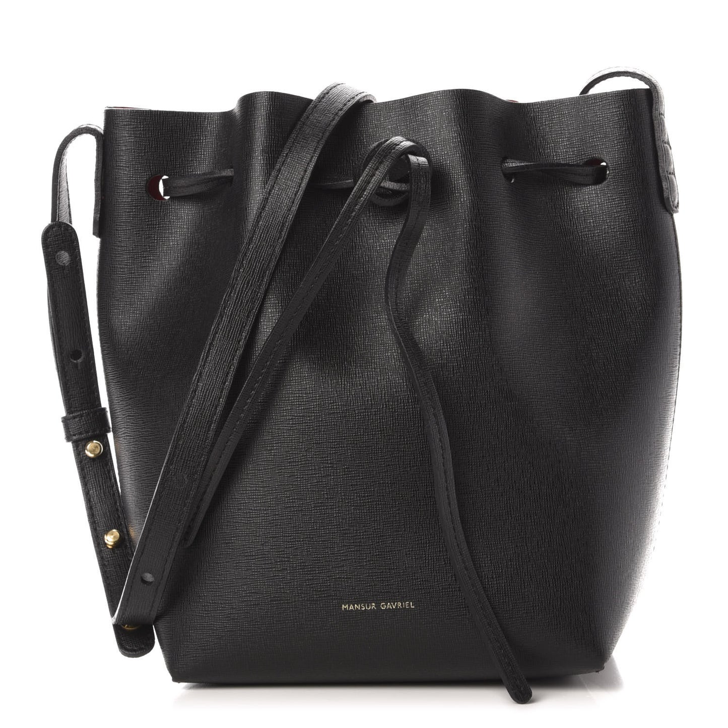 Saffiano Mini Bucket Bag Black Flamma