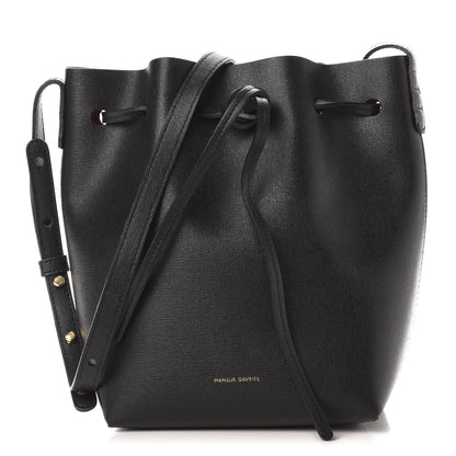 Mansur Gavriel Saffiano Mini Bucket Bag Black Flamma 1 of 9