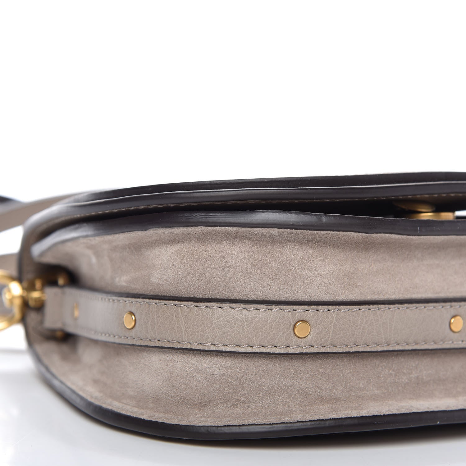 Chloe Calfskin Suede Small Nile Bracelet Bag Motty Grey 6 of 10