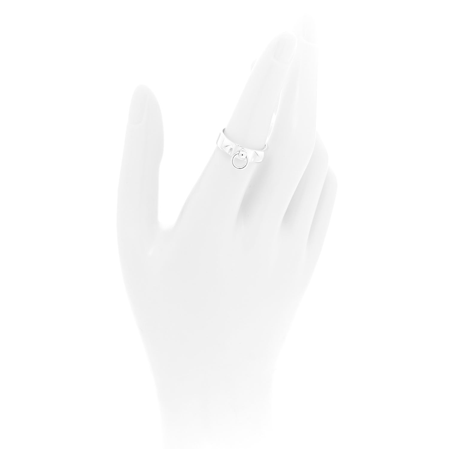 Hermes Sterling Silver PM Collier De Chien Ring 54 6.75 2 of 5