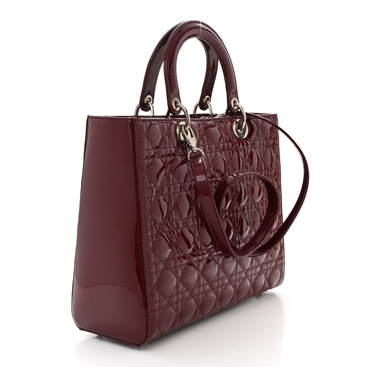 Christian Dior Patent Cannage Large Lady Dior Burgundy 3 of 12