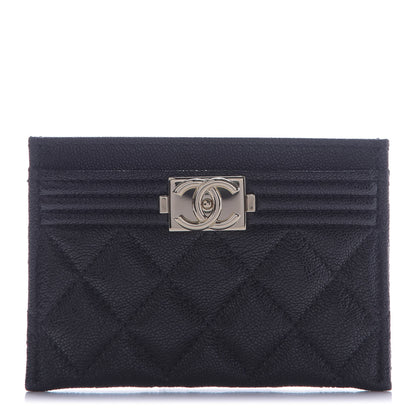 Chanel Caviar Quilted Boy Card Holder Black 1 of 9