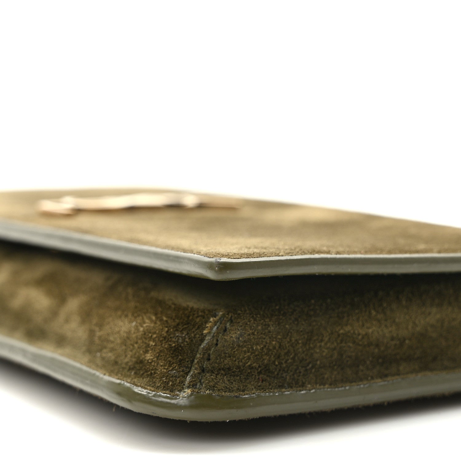 Saint Laurent Suede Monogram Phone Holder Crossbody Loden Green 10 of 14