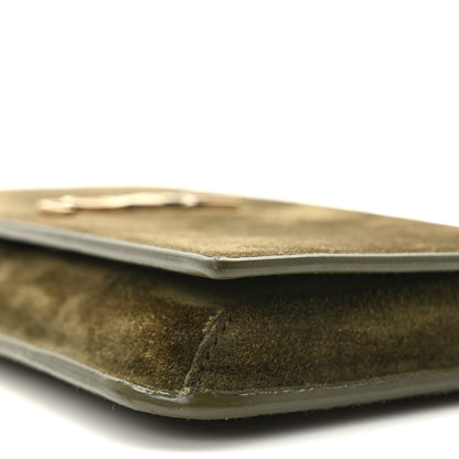 Saint Laurent Suede Monogram Phone Holder Crossbody Loden Green 10 of 14