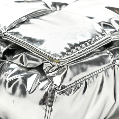 Bottega Veneta Metallic Lambskin Maxi Intrecciato Padded The Belt Cassette Bag Silver 10 of 13