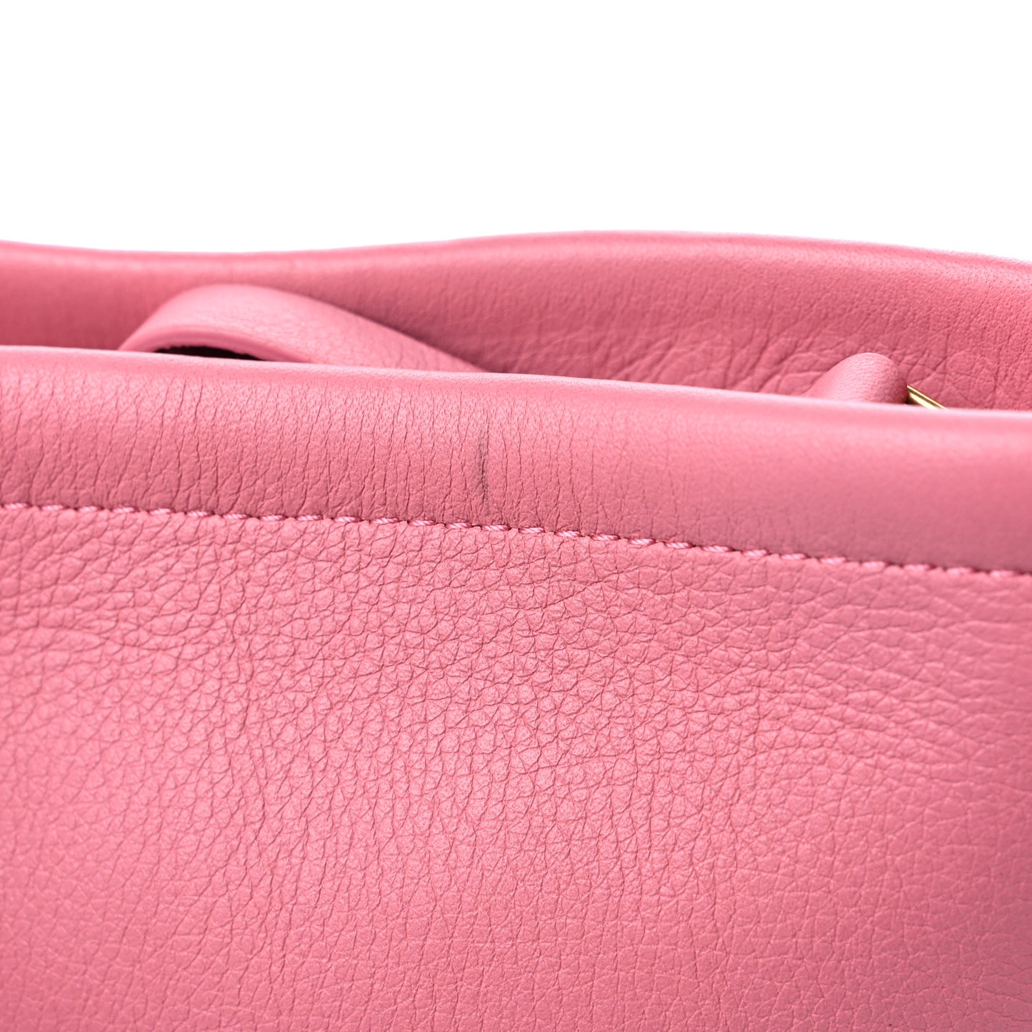 Pebbled Calfskin Mini Zip Bucket Bag Pink