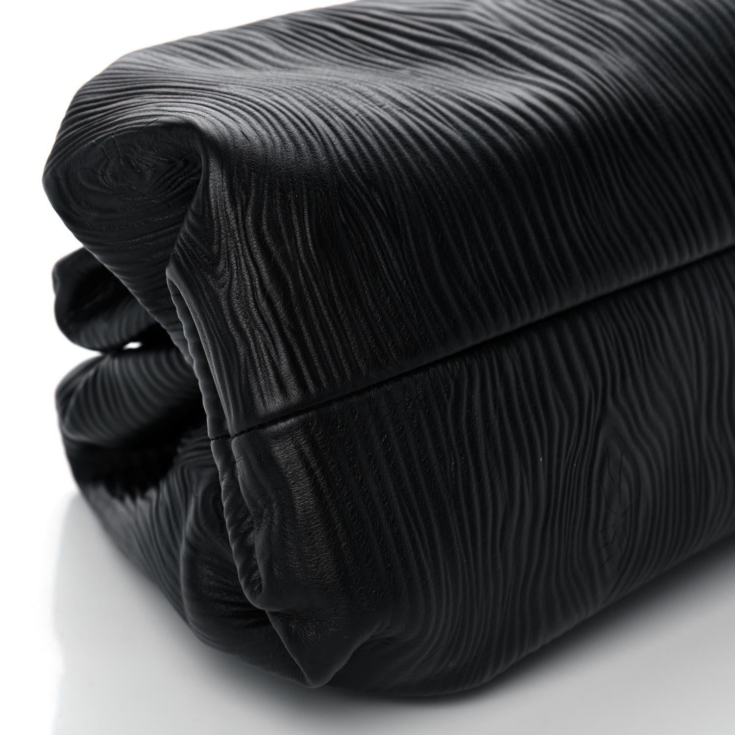 Bottega Veneta Bark Calfskin Embossed The Pouch Oversized Clutch Black 9 of 11