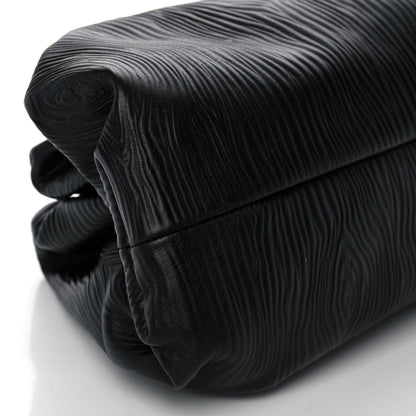 Bottega Veneta Bark Calfskin Embossed The Pouch Oversized Clutch Black 9 of 11