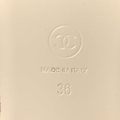 Chanel Calfskin Patent Calfskin Logo Mules 36 Beige 8 of 10